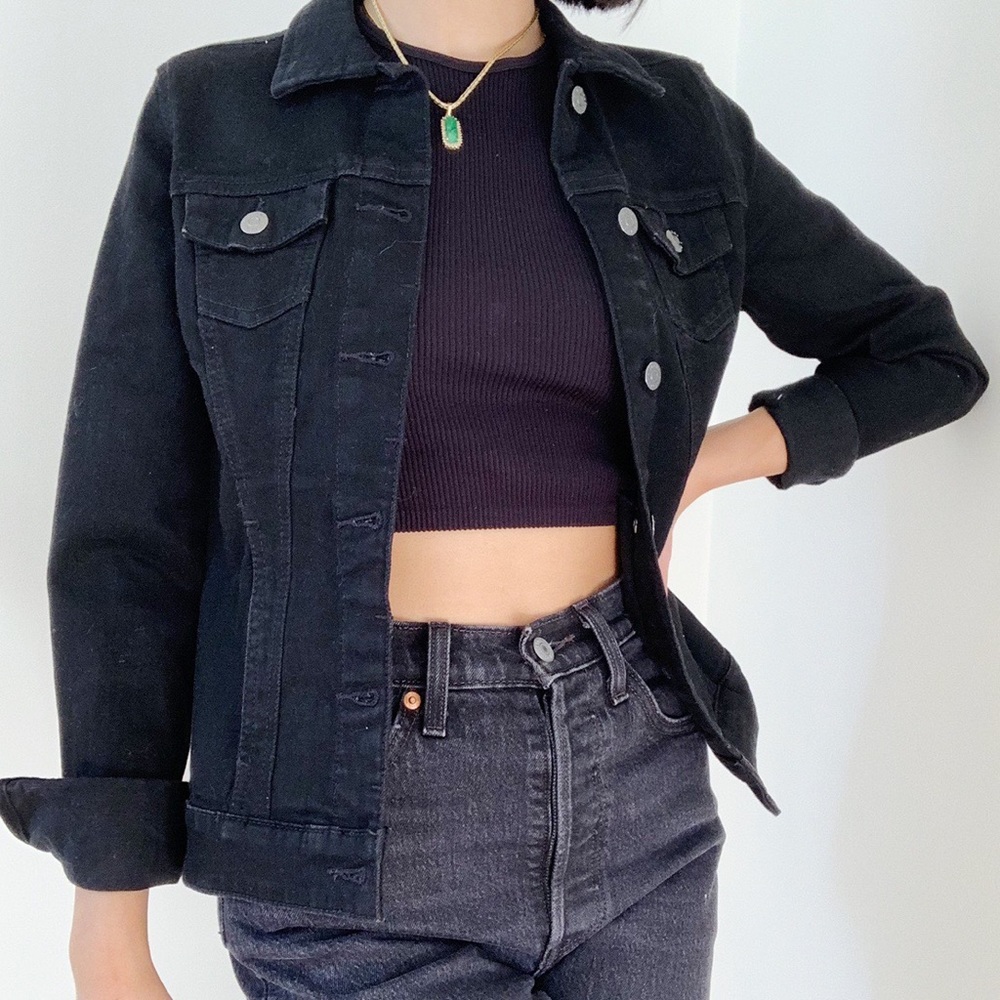 Black denim jacket from Reitmans